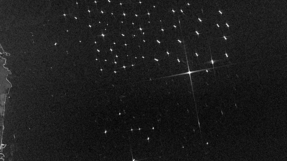 The Fujairah anchorage on Sentinel-1 radar, 20 February 2026, before the war